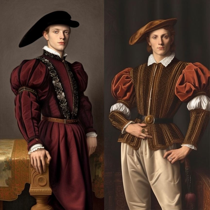 Illustration demonstrating the fashion during the Renaissance